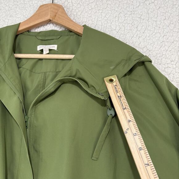 EILEEN FISHER Womens PM Hooded Full Zip Jacket Recycled Polyester Cinch Waist - Picture 8 of 13